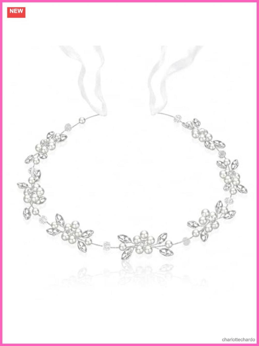 Handmade Pearl Rhinestone Floral Headband Wedding Hair Accessory